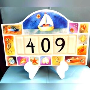 409 Custom Beach Sea OCEAN Fish Theme HOME ADDRESS Ceramic Tiles Art Car Hot Rod